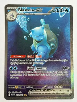 NM Condition Pokemon Card: Blastoise ex 200/165 Sv: Scarlet & Violet 151 Holo - Image 2