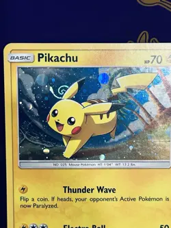 Pikachu SM81 SM Black Star Promo Holo Pokemon Card NM Swirl - Image 2