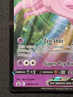 Espeon V SWSH201 Sword & Shield Black Star Promo Holo Pokemon Card NM #2 - Image 2