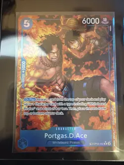 2025 One Piece OP08-052 Portgas D Ace Treasure Rare TR OP10 Alt Art NM Card - Image 1