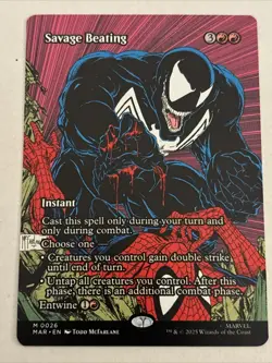 MTG Marvel's Spider-Man Instant Savage Beating (Borderless) M 0026 Mint - Image 1