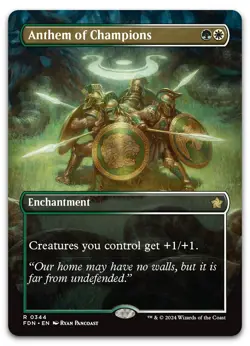 Anthem of Champions (Borderless) #344 (NM) Foundations FDN Magic MTG - Image 1