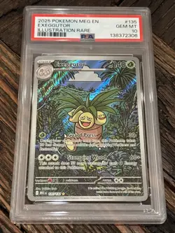 2025 POKEMON MEG EN-MEGA EVOLUTION ILLUSTRATION RARE #135 EXEGGUTOR PSA 10 - Image 1