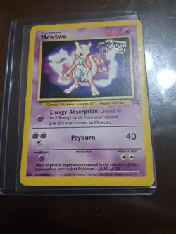 Mewtwo Pokemon Promo The First Movie Card #3 with a Kids WB Stamp Look - Image 1
