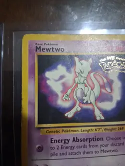 Mewtwo Pokemon Promo The First Movie Card #3 with a Kids WB Stamp Look - Image 2