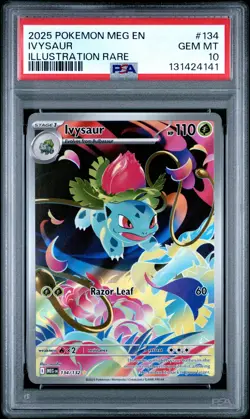 2025 POKEMON MEG EN-MEGA EVOLUTION ILLUSTRATION RARE #134 IVYSAUR PSA 10 - Image 1