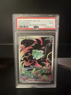 Pokemon Mega Evolution Bulbasaur Illustration Rare Booster Topper PSA 9 - Image 1