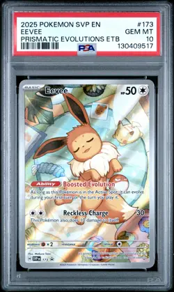 2025 POKEMON SVP PRISMATIC EVOLUTIONS ETB PROMO #173 EEVEE PSA 10 - Image 1