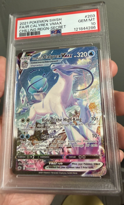 ICE RIDER CALYREX VMAX 2021 Pokemon #203/198 PSA 10 GEM-MINT Chilling Reign Sec. - Image 1