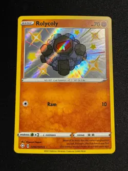 Rolycoly SHINY SV067/SV122 Shining Fates NM Holo Foil Rare Pokemon Card - Image 1