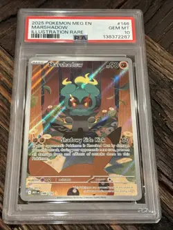 2025 POKEMON MEG EN-MEGA EVOLUTION ILLUSTRATION RARE #146 MARSHADOW PSA 10 - Image 1
