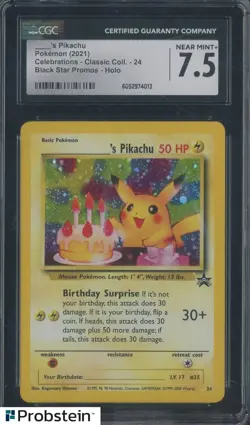 2021 Pokemon Black Star Promos Celebration 24 ___'s Pikachu CGC 7.5 - Image 1