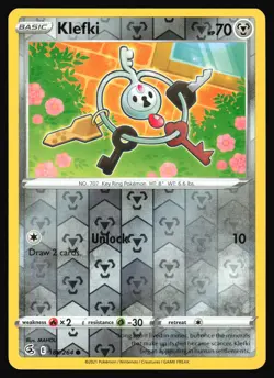 2021 Pokemon Fusion Strike 186/264 Klefki Reverse Holo Common - Image 1