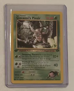 Pokemon TCG Giovanni’s Pinsir #24/132 1st Edition Vintage Gym Challenge Non Holo - Image 1