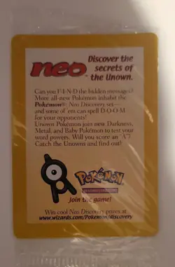 2001 Pokemon SEALED Entei 34 Black Star Movie Promo Reverse Holo Neo - Image 1