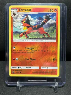 Torracat 16/73 Reverse Holo Pokemon 2017 Shining Legends LP - Image 1