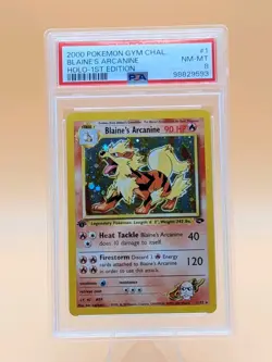 Pokemon Blaine's Arcanine Gym Challenge 1st Edition #1 Holo Rare PSA 8 - Image 1