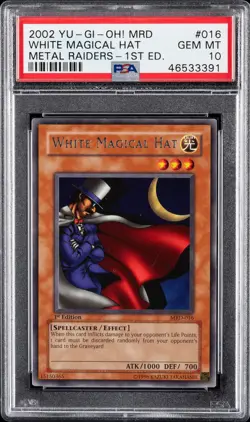 White Magical Hat 016 1st Edition MRD Metal Raiders Yugioh PSA 10 - Image 1