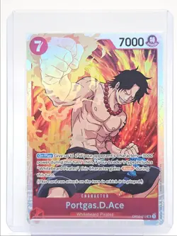 PORTGAS D. ACE 2023 ONE PIECE PARAMOUNT WAR SUPER RARE #OP02-013 Q5600 - Image 1