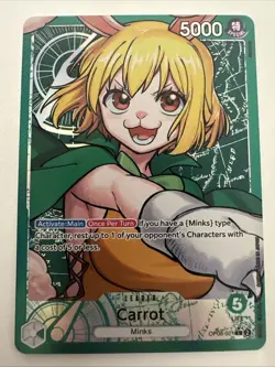One Piece TCG Carrot #OP08-021 Leader Two Legends Parallel LP/NM - TCCCX - Image 1