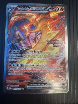 Team Rocket's Moltres Ex - 229/182 - Pokemon Destined Rivals Stamped Promo Card - Image 1