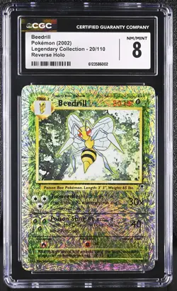 CGC 8 Beedrill 2002 Legendary Collection 20/110 Reverse Holo Pokemon Card - Image 1