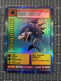 Vintage Digimon CCG Battle Series 1 Holo Card Dolphmon ST-35S - Image 1