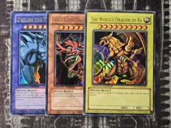 SLIFER OBELISK & RA - God Cards Ultra Rare NM YGLD-ENG01 YGLD-ENG02 YGLD-ENG03 - Image 1