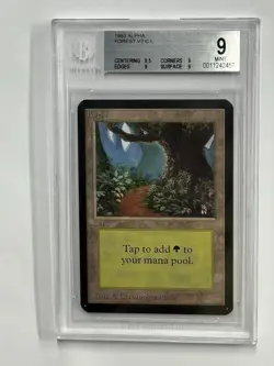 Magic The Gathering 1993 Alpha Forest BGS 9 Mint - Image 1