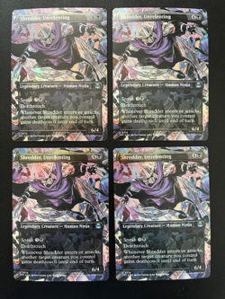 MTG- Shredder, Unrelenting x4 - Teenage Mutant Ninja Turtles - Borderless FOIL - Image 1