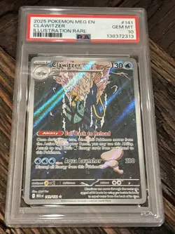 PSA 10 Clawitzer 141/132 – Mega Evolution ME01 – Illustration Rare – Pokemon TCG - Image 1