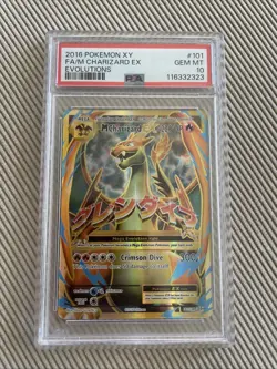 2016 POKEMON XY EVOLUTIONS #101 FULL ART/M CHARIZARD EX PSA 10 - Image 1