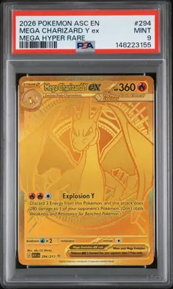 2026 POKEMON ASC EN-ASCENDED HEROES MEGA HYPER RARE MEGA CHARIZARD Y EX PSA 9 - Image 1