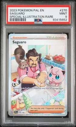 2023 POKEMON PALDEA EVOLVED EN #270 SAGUARO SPECIAL ILLUSTRATION RARE MINT PSA 9 - Image 1