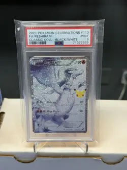 Pokemon TCG Reshiram 113/114 Celebrations Classic Collection Black/White PSA 9 - Image 1