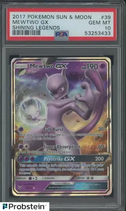 2017 Pokemon Sun & Moon Shining Legends #39 Mewtwo GX PSA 10 GEM MINT - Image 1