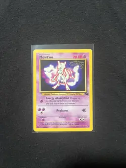 Pokemon TCG Mewtwo #3 Black Star Promo the First Movie 1999 Mp - Image 1