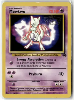 Mewtwo ⭐ 3 Holo Promo Wizards Black Star Promos 1999 Pokemon LP - Image 1