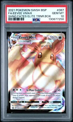 2021 POKEMON SWSH BLACK STAR PROMO #087 FULL ART/EEVEE VMAX PSA 10 - Image 1