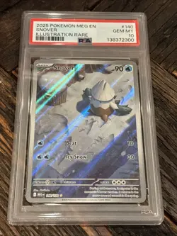 2025 POKEMON MEG EN-MEGA EVOLUTION ILLUSTRATION RARE #140 SNOVER PSA 10 - Image 1