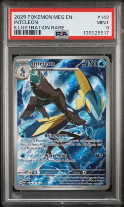 136925517 Inteleon 2025 Pokemon Mega Evolution #142 Illustration Rare PSA 9 - Image 1