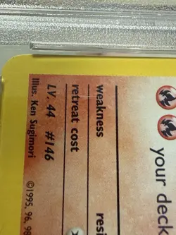 PSA 6 Blaine's Moltres 1/132 Holo 1st Edition Gym Heroes Pokemon - Swirl+1/2! - Image 4