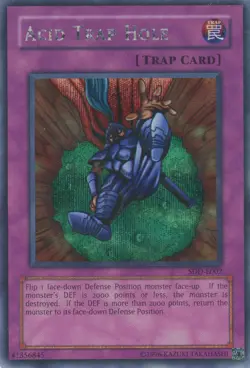 Yugioh Acid Trap Hole SDD-E002 Secret Rare LP - Image 1