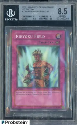 2003 Yu-Gi-OH! Labyrinth of Nightmare 1st Edition #LON-81 Riryoku Field BGS 8.5 - Image 1