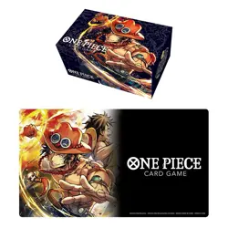 One Piece Card Game Playmat and Storage Box Set Portgas.D.Ace Bandai Sealed New - Image 1