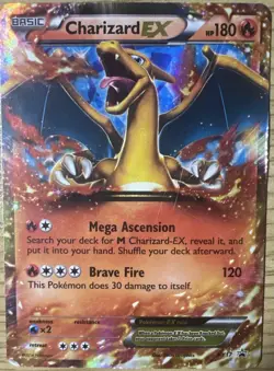 Pokemon TCG Charizard EX XY17 Holo Ultra Rare Black Star Promo Card DMG - Image 1