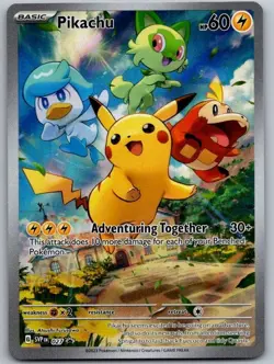 Pokemon Card TCG - Pikachu 027 Scarlet & Violet Black Star Promo Near Mint - Image 1