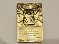 Pikachu Pokemon Card 23k Gold Plated Limited Edition Burger King 1999 Nintendo - Image 2