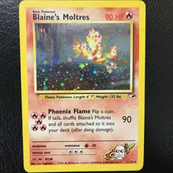 Blaine's Moltres 1/132 Gym Heroes 2000 Holo Rare WOTC Pokemon Card TCG LP - Image 1