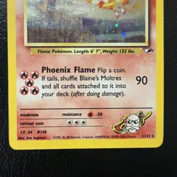 Blaine's Moltres 1/132 Gym Heroes 2000 Holo Rare WOTC Pokemon Card TCG LP - Image 3